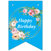 Elegantes Pink & Gold Blume Wreath Banner (Zweite Fahne)