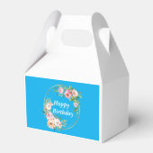 Elegantes Pink & Gold Blume Wreath Fevor Box Geschenkschachtel (Rückseite)