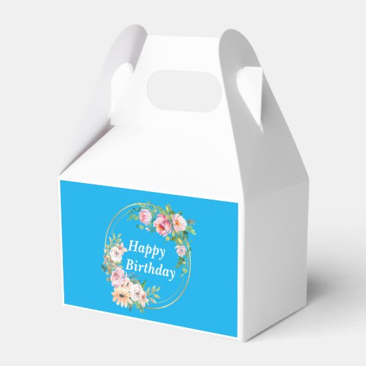 Elegantes Pink & Gold Blume Wreath Fevor Box Geschenkschachtel (Vorderseite)