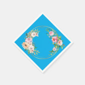 Elegantes Pink & Gold Blume Wreath Paper Napkin bl Serviette (Ecke)