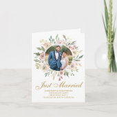 Elegantes Pink Gold Floral Neu gezogenes Foto Hoch Ankündigung (Vorderseite)