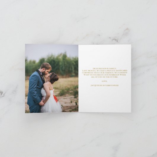 Elegantes Pink Gold Floral Neu gezogenes Foto Hoch Ankündigung (Innenseite)