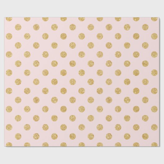 Elegantes Pink-Gold-Glitzer-Polka-Dots-Muster Geschenkpapier (Flach)