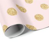 Elegantes Pink-Gold-Glitzer-Polka-Dots-Muster Geschenkpapier (Rolleneckpunkt)