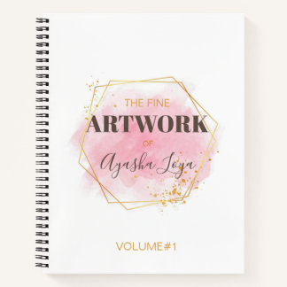 Elegantes Pink Gold Personalisiert Artist Sketchbo Notizblock