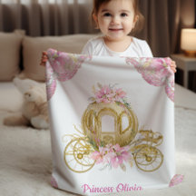 Elegantes Pink Gold Princess Baby Blanket