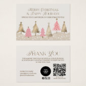 Elegantes Pink Gold Weihnachtsgeschäft Vielen Dank (Vorne & Hinten)