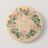 Elegantes Pink & Graues florales Labyrinth Lapel S Button (Vorderseite)