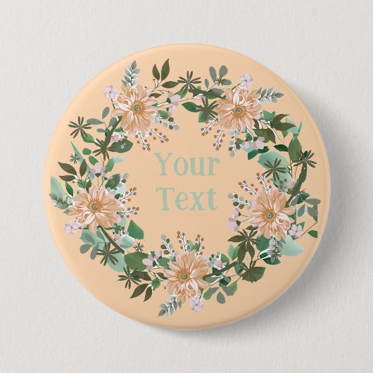 Elegantes Pink & Graues florales Labyrinth Lapel S Button (Vorderseite)