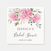 Elegantes Pink Hydrangea Eukalyptus-Brautparty Serviette (Vorderseite)