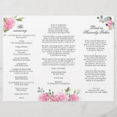 Elegantes Pink Hydrangea Hochzeitsprogramm (Rückseite)