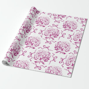 Elegantes Pink-Hydrangea-Muster Geschenkpapier