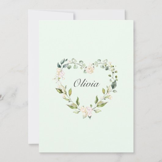 Elegantes Pink Hydrangea Rose virtuelles Brautpart Einladung (Rückseite)