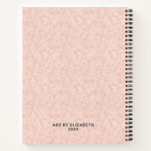 Elegantes Pink Lace Sketchbook mit Name Notebook Notizblock (Rückseite)