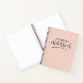 Elegantes Pink Lace Sketchbook mit Name Notebook Notizblock (Innenseite)