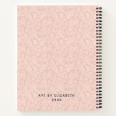 Elegantes Pink Lace Sketchbook mit Name Notebook Notizblock (Rückseite)