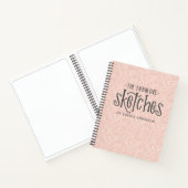Elegantes Pink Lace Sketchbook mit Name Notebook Notizblock (Innenseite)