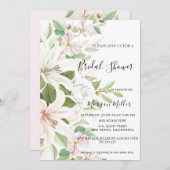 Elegantes Pink Lili Ivory Rose Brautparty Einladung (Vorne/Hinten)