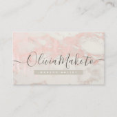 Elegantes Pink-Marmor-Rose-Skriptdesign Visitenkarte (Vorderseite)