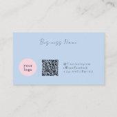 Elegantes Pink-Minimalist mit QR-Code Visitenkarte (Rückseite)