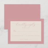 Elegantes Pink Minimalist RSVP Karte (Vorne/Hinten)