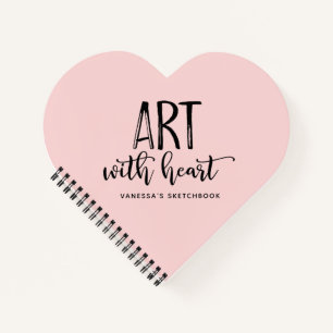 Elegantes Pink Monogram Artist Sketchbook Notebook Notizblock