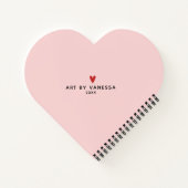 Elegantes Pink Monogram Artist Sketchbook Notebook Notizblock (Rückseite)