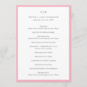 Elegantes Pink Monogramm Moderne Hochzeit Programm (Vorderseite)