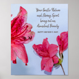 Elegantes Pink Mother's Day Blume Gedicht Poster