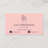 Elegantes Pink-Nageldesignerin-Logo QR-Code Visitenkarte (Vorderseite)