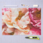 Elegantes Pink & Peach Peonies Tissue Seidenpapier (Handwerk)