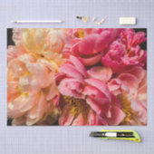 Elegantes Pink & Peach Peonies Tissue Seidenpapier (Handwerk)