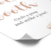 Elegantes Pink Pearls und Prosecco Foto Booth Sign Poster (Ecke)