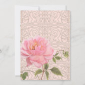 Elegantes Pink Peony Floral w Greenerity Brautpart Einladung (Rückseite)