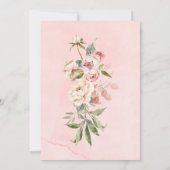 Elegantes Pink Peony Watercolor Hochzeitsfeier Einladung (Rückseite)
