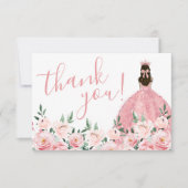 Elegantes Pink-Pink-Quinceñera-Foto Dankeskarte (Vorderseite)