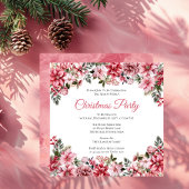 Elegantes Pink Poinsettias Blumenweihnachtsfest Pa Einladung