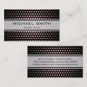 Elegantes Pink Polka Dot Pattern Visitenkarte (Vorne/Hinten)