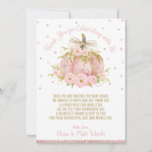 Elegantes Pink Pumpkin Baby Shower Girl