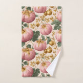 Elegantes Pink Pumpkins Autumn Design Badhandtuch Set (Handtuch)