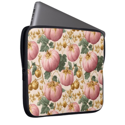 Elegantes Pink Pumpkins Autumn Design Laptopschutzhülle (Vorne Rechts)