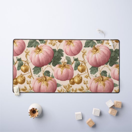Elegantes Pink Pumpkins Autumn Design Schreibtischunterlage (Kindertisch)