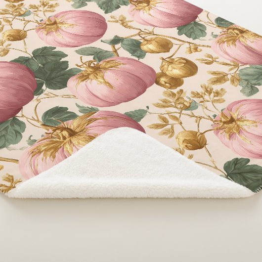 Elegantes Pink Pumpkins Autumn Design Sherpadecke (3/4)