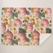 Elegantes Pink Pumpkins Autumn Design Sherpadecke (Vorderseite (Horizontal))