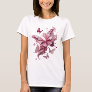 Elegantes Pink SCHMETTERLING FANTASIE Textdesign T-Shirt