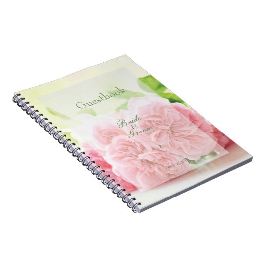 Elegantes Pink Summer Rose Wedding Gästebuch Notizblock (Rechte Seite)