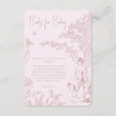 Elegantes Pink Toile Jouy Baby Shower Book Request Begleitkarte (Vorderseite)