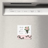 Elegantes Pink und Black Wedding Bouquet Magnet (In Situ (Geschirrspüler))