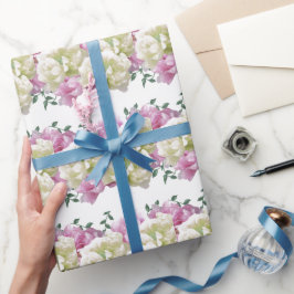 Elegantes Pink- und Cream Peony Wrapping Paper Geschenkpapier