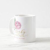 Elegantes Pink und Gold Floral Baby in Blütendusch Kaffeetasse (Vorderseite Links)